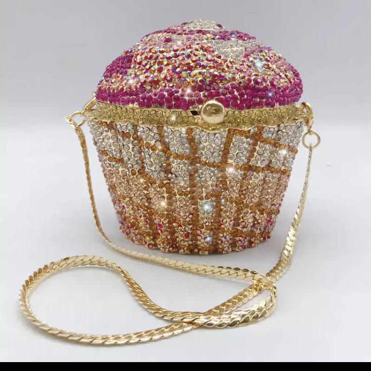 Luxury Crystal Diamond Cake Clutch Bag