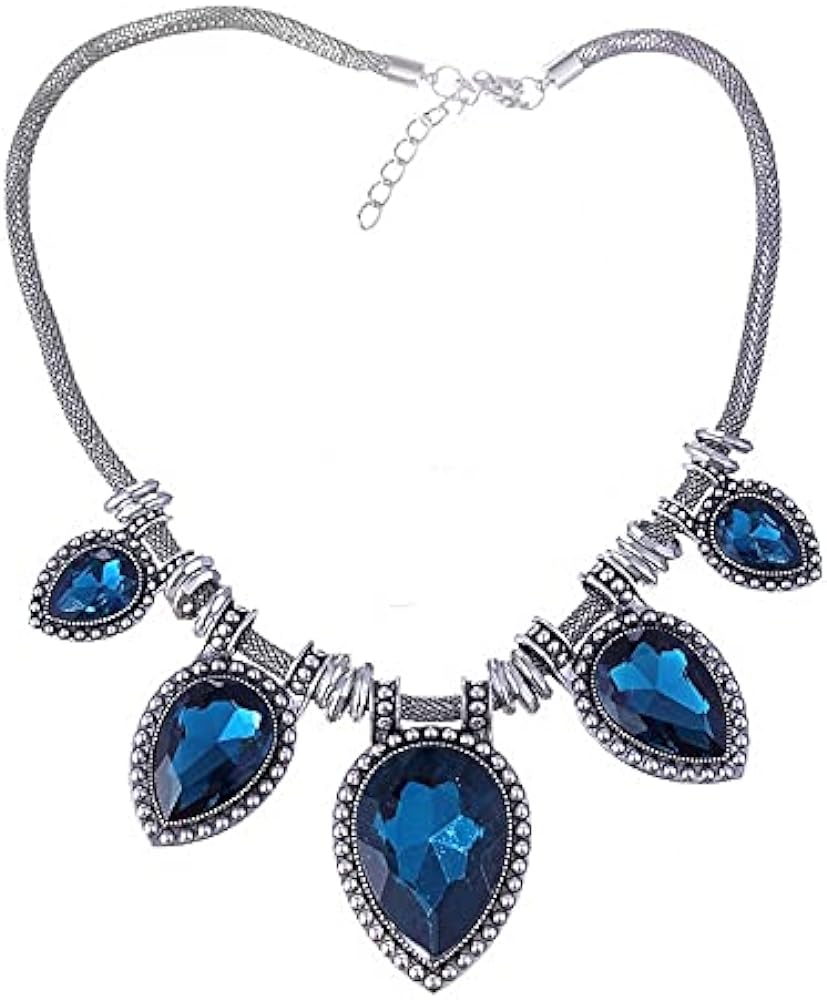 Lux Teardrop Antique Statement Necklace