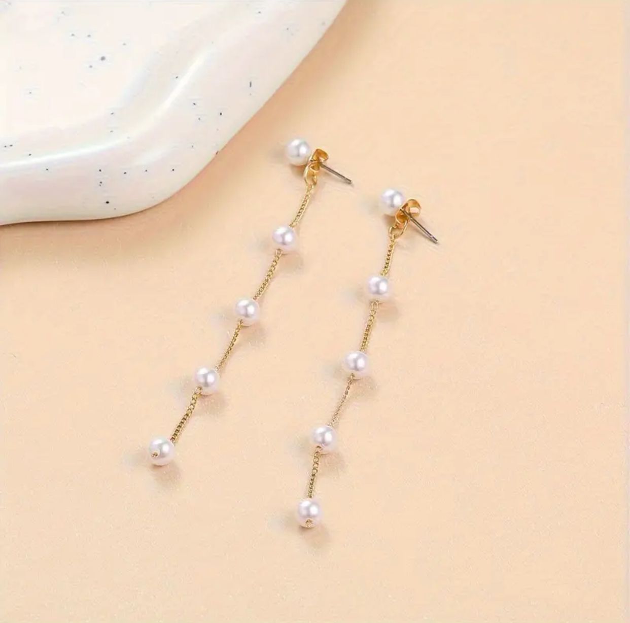 Pearl Tassel Drop Earrings