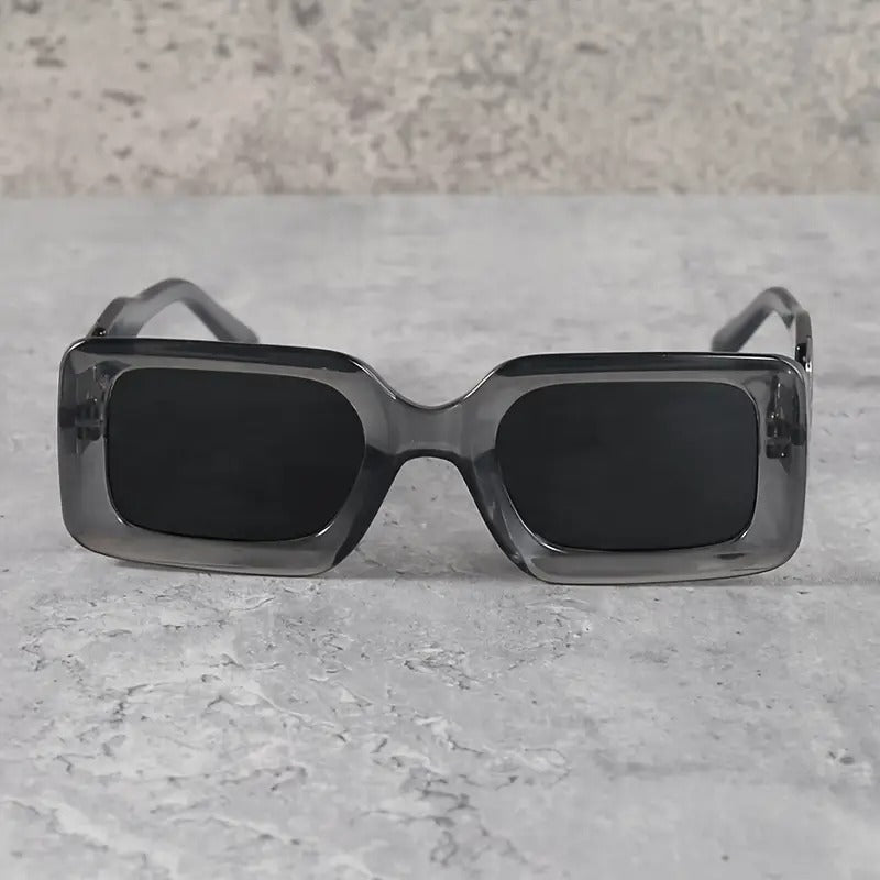 Square Fashion Sunglasses, Gold Chain Accent, UV Protection, 3 Colors, Available in White, Black, Grey