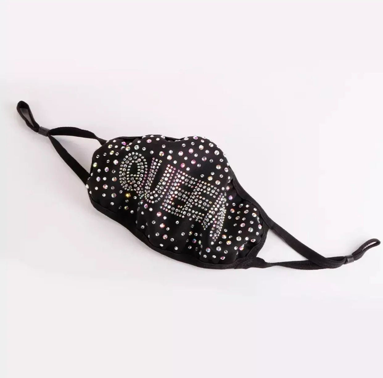 Luxury Rhinestone Inscribed Fashionable, Washable, Reusable Protective Bling Face Masks with Adjustable Ear Loops