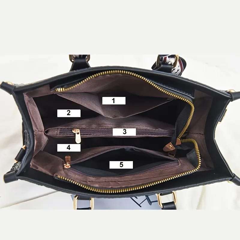 Trendy Structured Croc Pattern Faux Leather Handbag