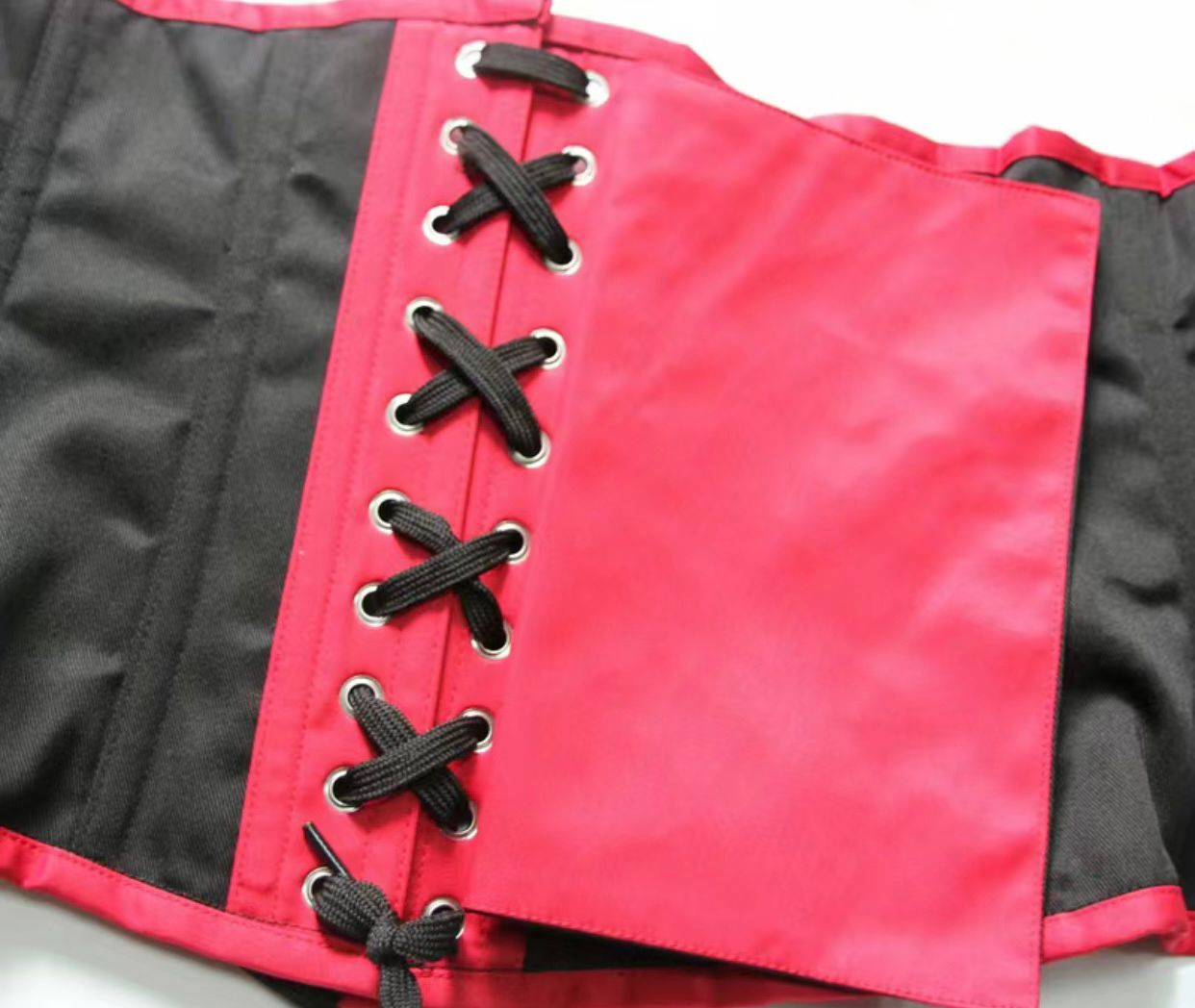 Red Embroidered Strapless Corset Bustier