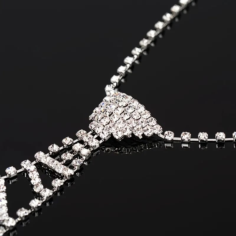 Rhinestones Tie Necklace