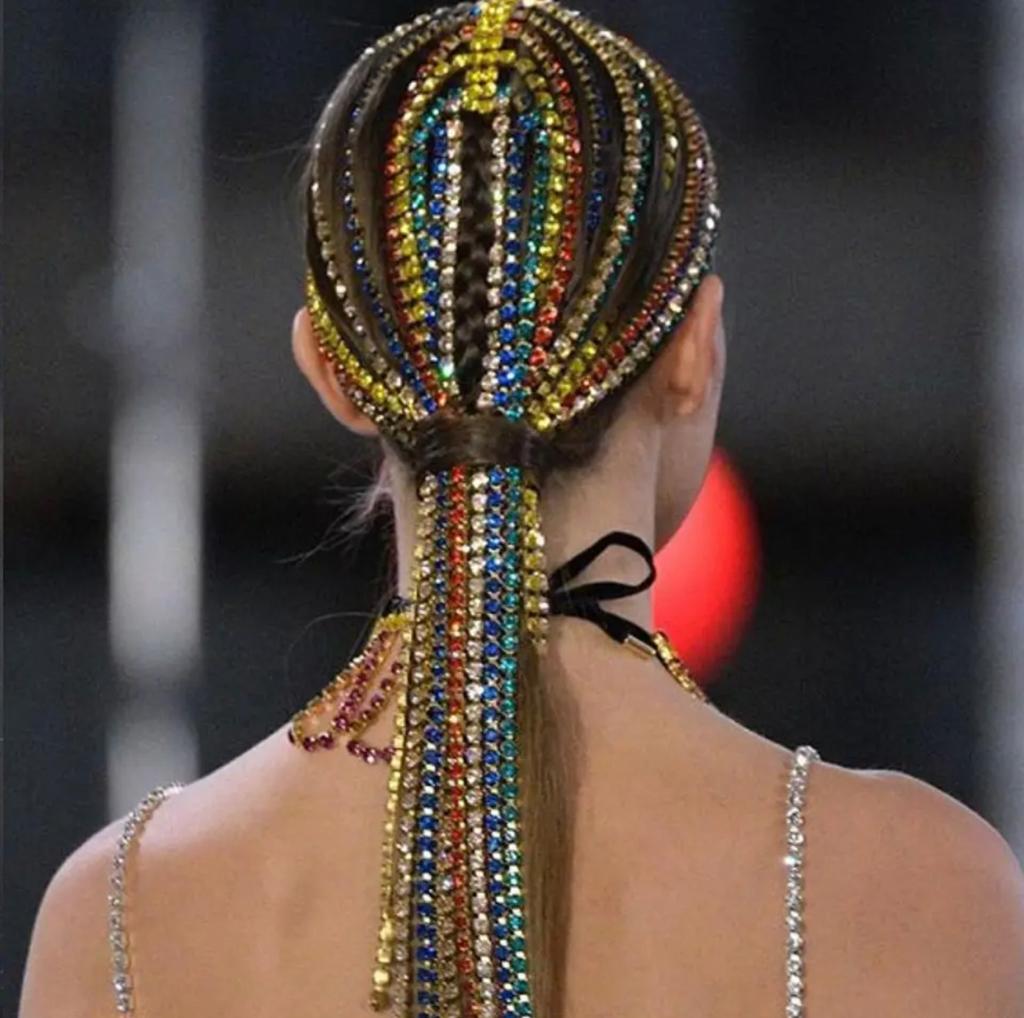 Rhinestones Tassel Headband In Multicolor
