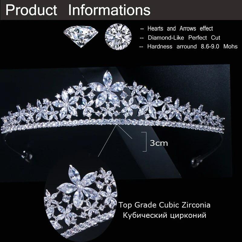 Marquise CZ Floral Tiara