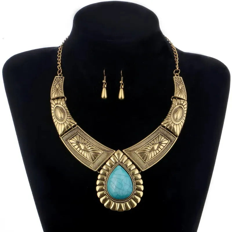 The Mayan Goddess Turquoise Necklace Set