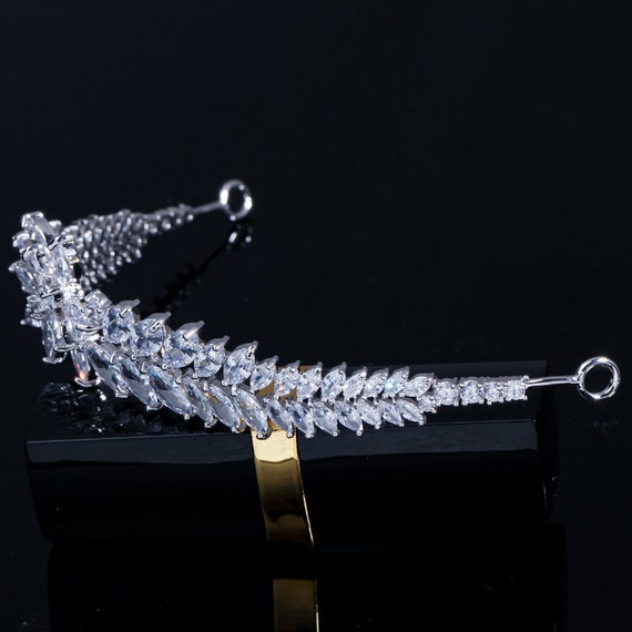 Luxury CZ Bridal Tiara Set