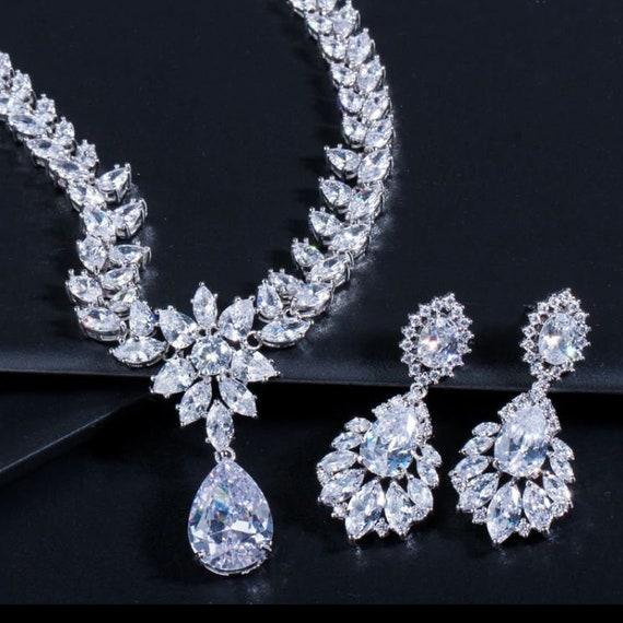 Luxury CZ Bridal Tiara Set