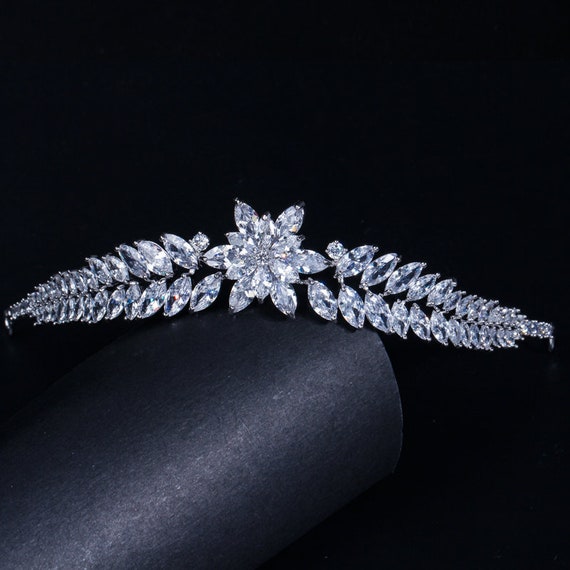Luxury CZ Bridal Tiara Set