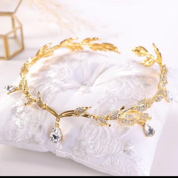 Rhinestone Teardrop Leaf Bridal Headband