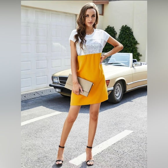 The Sunny &Amp; Bright Color Block Mini Dress