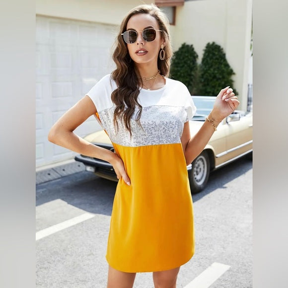 The Sunny &Amp; Bright Color Block Mini Dress