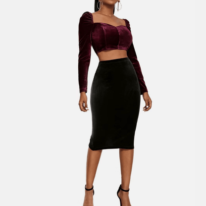 The Black Velvet Bodycon Skirt