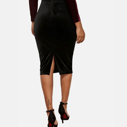 The Black Velvet Bodycon Skirt