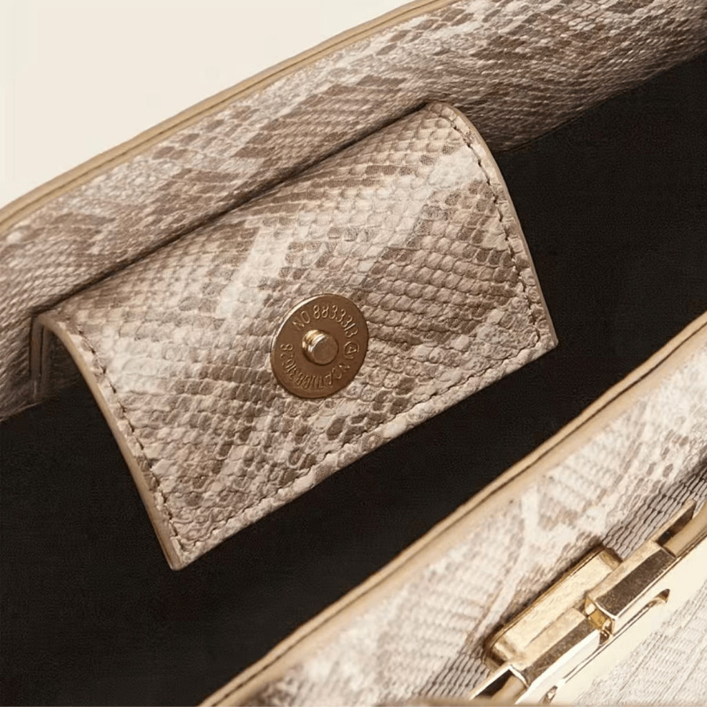 Elegant Snakeskin Pattern Satchel Bag