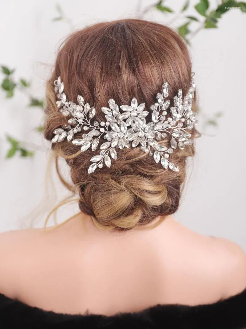 Vintage Crystal & Pearl Bridal Hair Comb