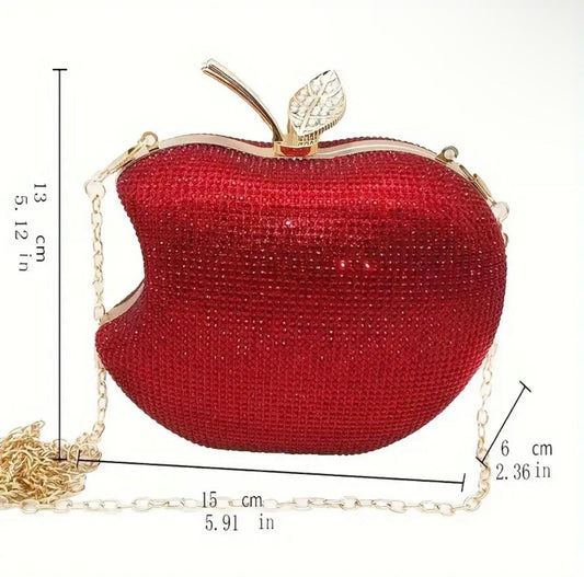 Red Apple-shaped Clutch Bag