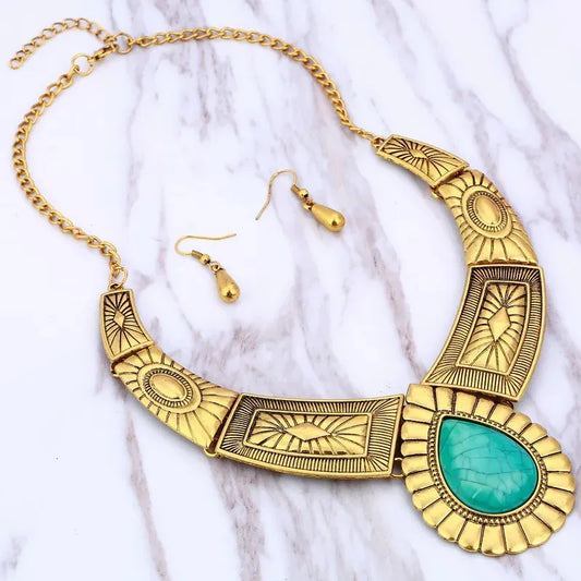 The Mayan Goddess Turquoise Necklace Set