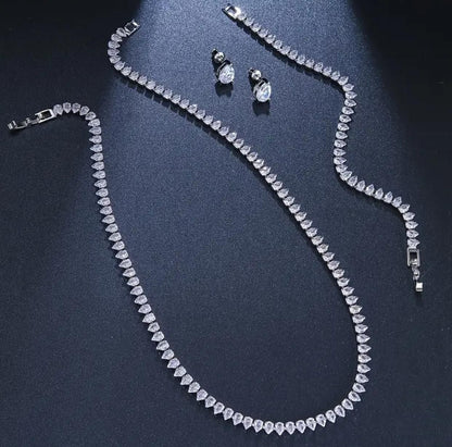 Water Drop Zircon Jewelry Set