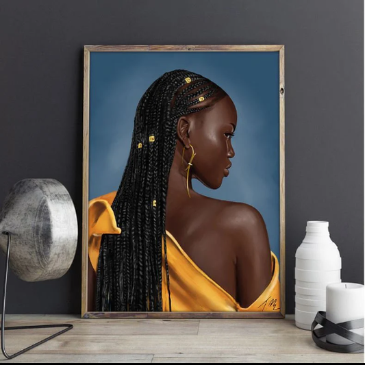 Braids Printed Oil Painting Canvas