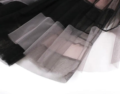 Black & Nude Color Block Tutu Skirt