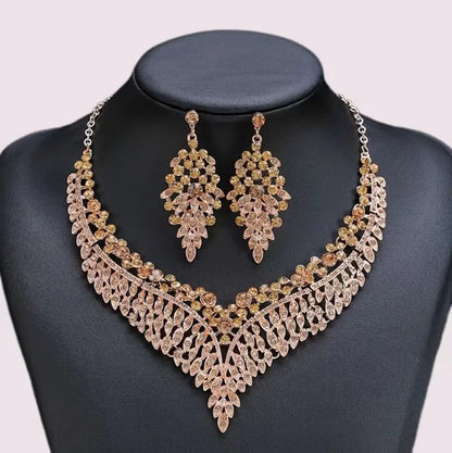 Champagne Rhinestones Jewelry Set