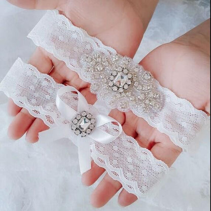 Rhinestone Bridal Garter Set