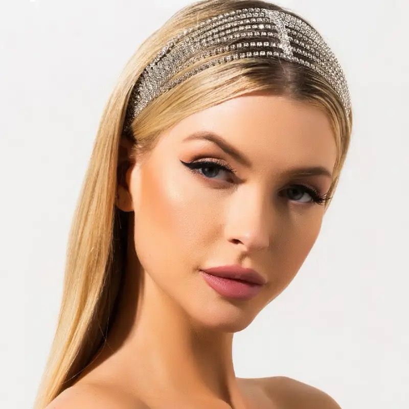 Elastic Rhinestone Chain Headband