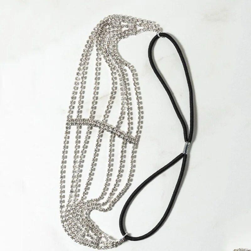 Elastic Rhinestone Chain Headband