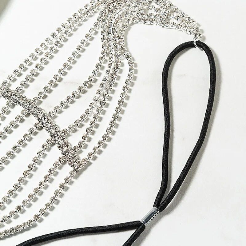 Elastic Rhinestone Chain Headband