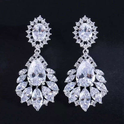 Cubic Zirconia Crystal Chandelier Earrings