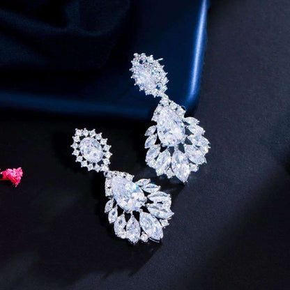 Cubic Zirconia Crystal Chandelier Earrings