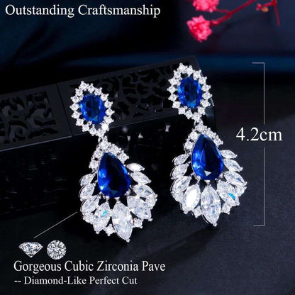 Cubic Zirconia Crystal Chandelier Earrings