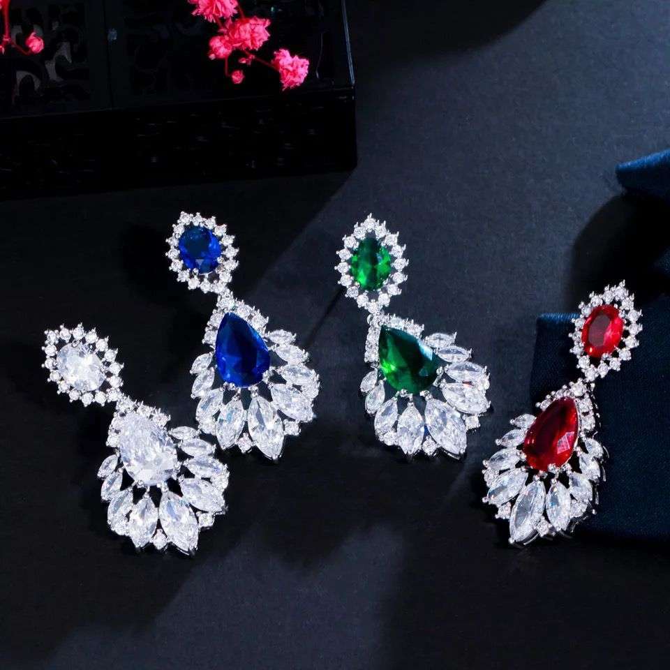 Cubic Zirconia Crystal Chandelier Earrings