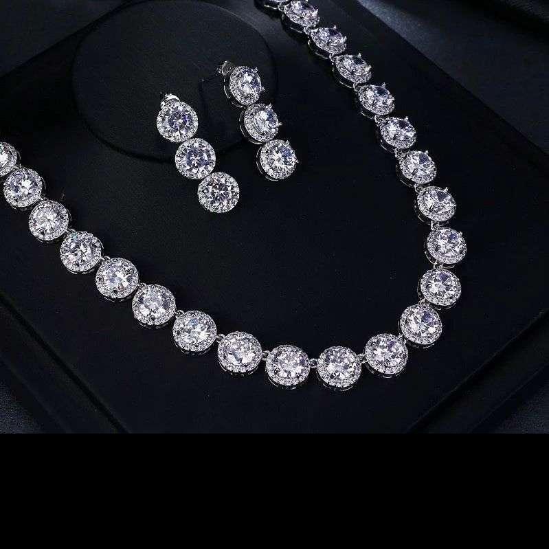 Round CZ Bridal Jewelry Set