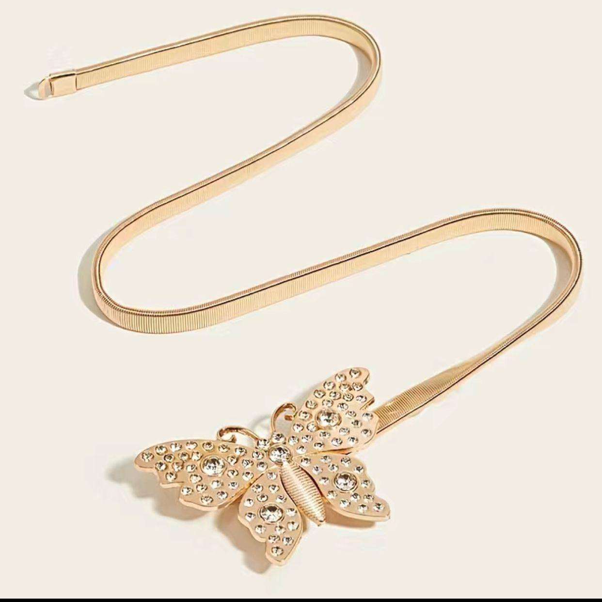 Butterfly Buckle Spring Chain Waist Belt