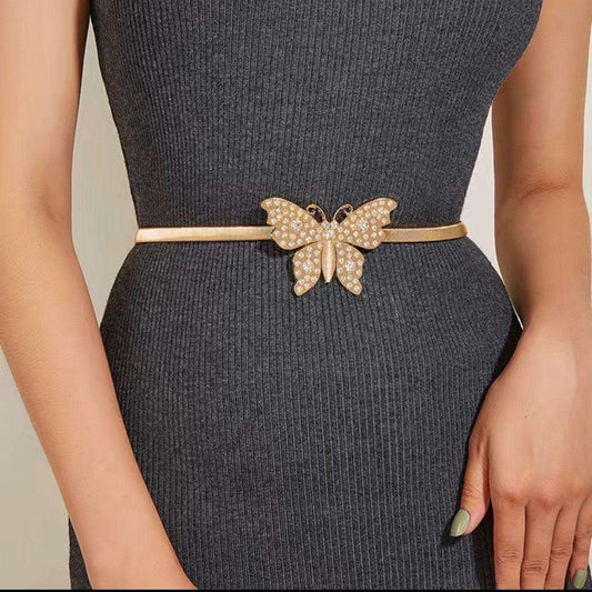 Butterfly Buckle Spring Chain Waist Belt