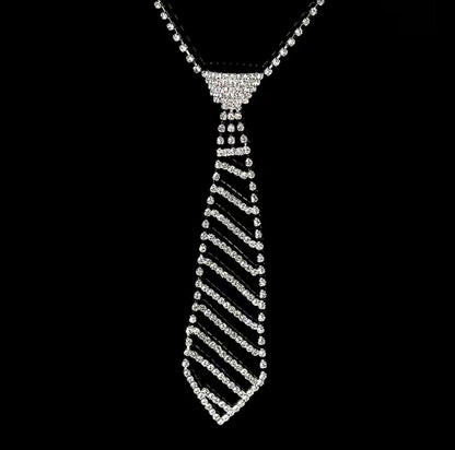 Rhinestones Tie Necklace