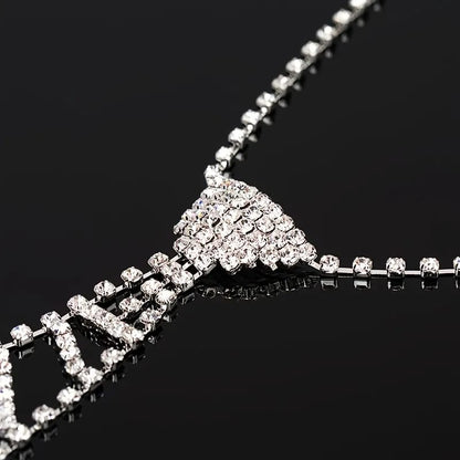 Rhinestones Tie Necklace