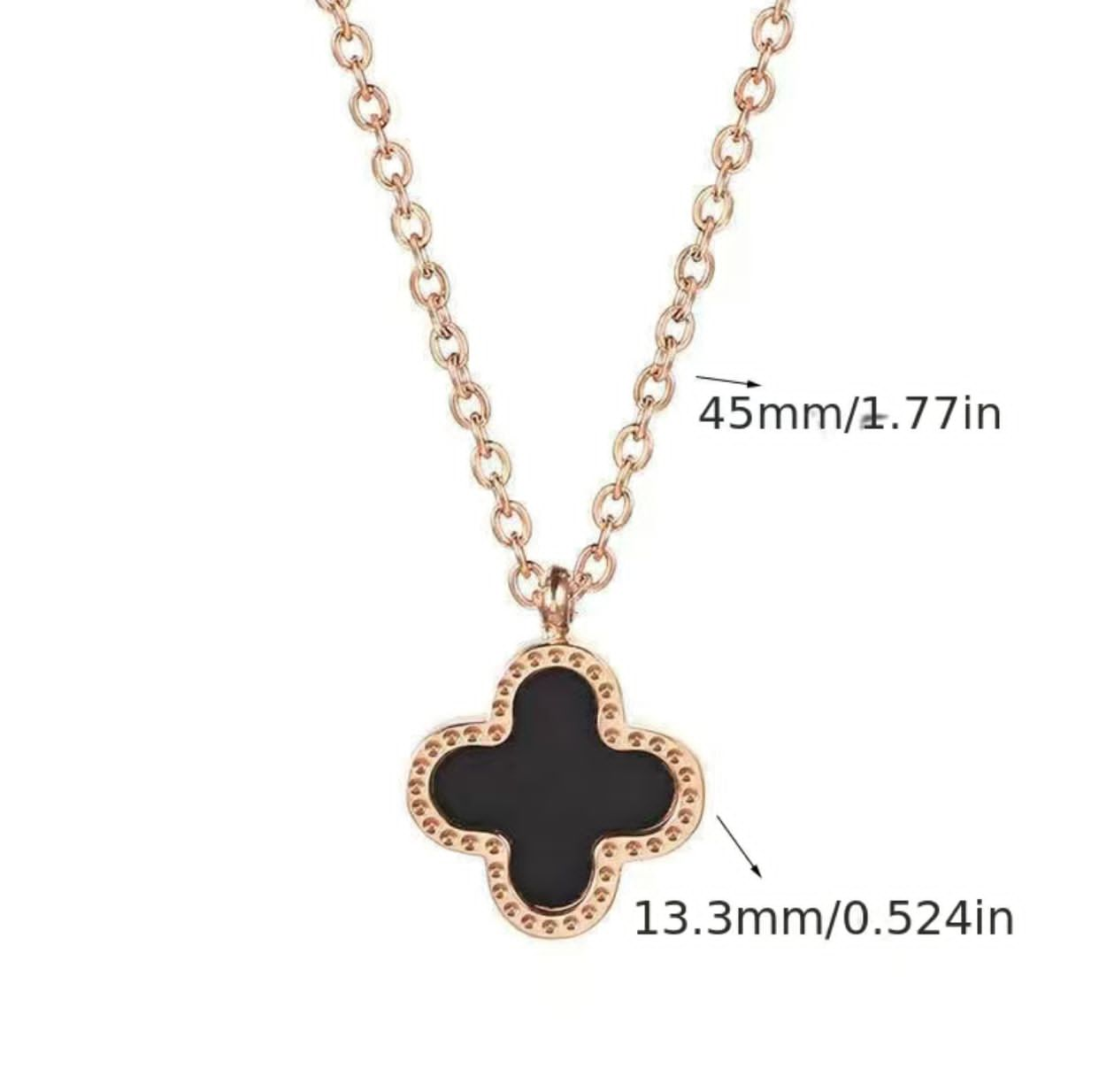 Gold Plated Clover Leaf Necklace with Colored Pendant