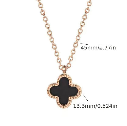 Gold Plated Clover Leaf Necklace with Colored Pendant