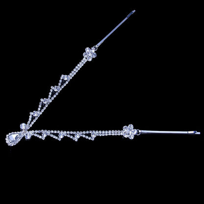 Rhinestone Waterdrop Bridal Hair Chain