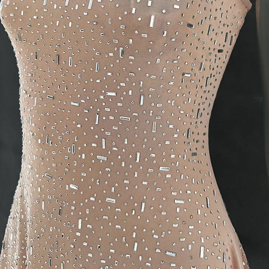 Sexy Strap Diamond Evening Dress