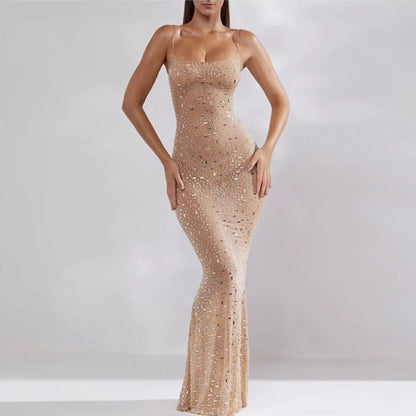 Sexy Strap Diamond Evening Dress