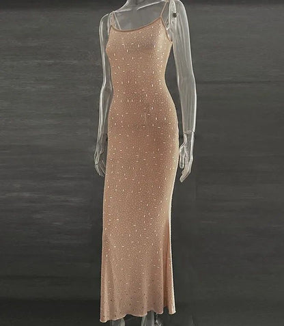 Sexy Strap Diamond Evening Dress