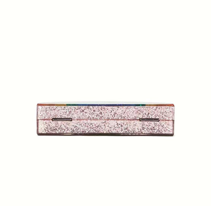 Rainbow Glitter Semicircle Clutch Bag