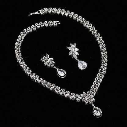 CZ Floral Jewelry Set