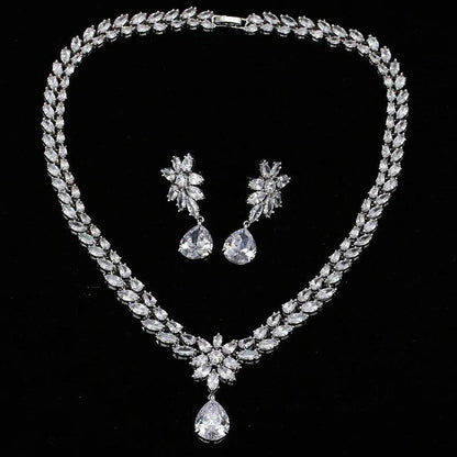 CZ Floral Jewelry Set