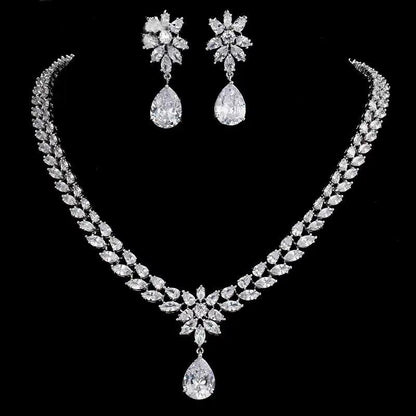 CZ Floral Jewelry Set